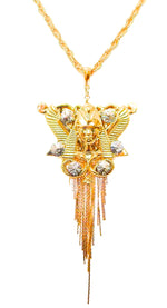 EGYPTIAN GOLD CLEOPATRA GOLD DUST FRINGE NECKLACE