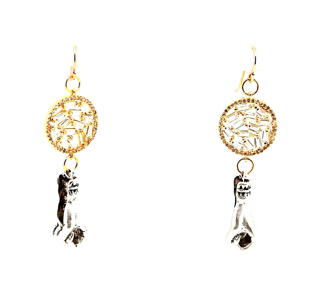 FISTS OF FURY GOLD & SILVER COIN EARRINGS