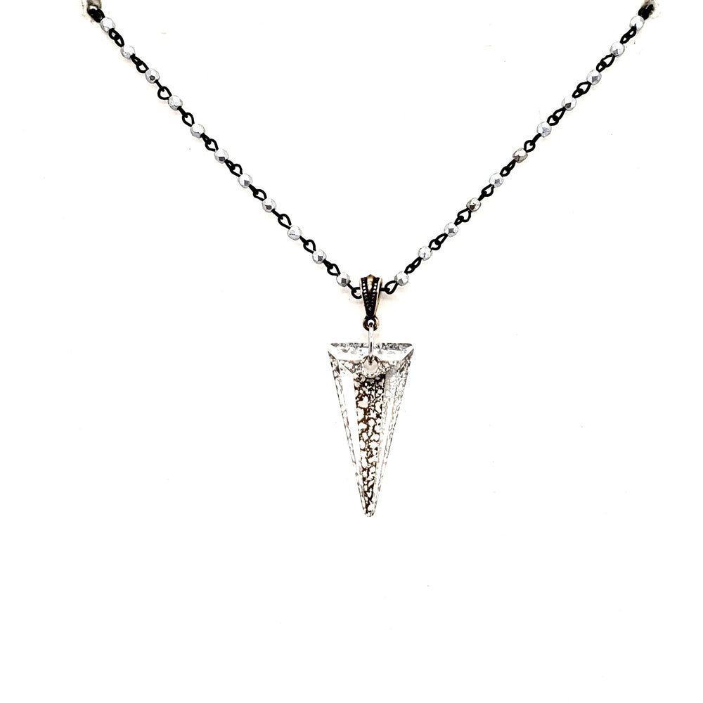 RARE FIND LONE WOLF SPIKE SILVER CHAIN NECKLACE