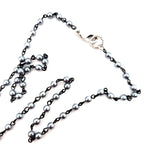 RARE FIND SMOKE DROP GREY PEARL CHAIN NECKLACE