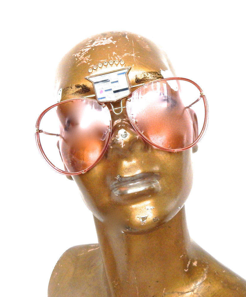 CHEVY METAL CADILLAC PINK AVIATOR GLASSES