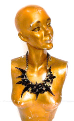 CANARY IN A COAL MINE SPIKE NECKLACE