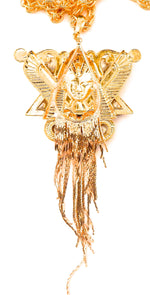 EGYPTIAN GOLD CLEOPATRA GOLD DUST FRINGE NECKLACE