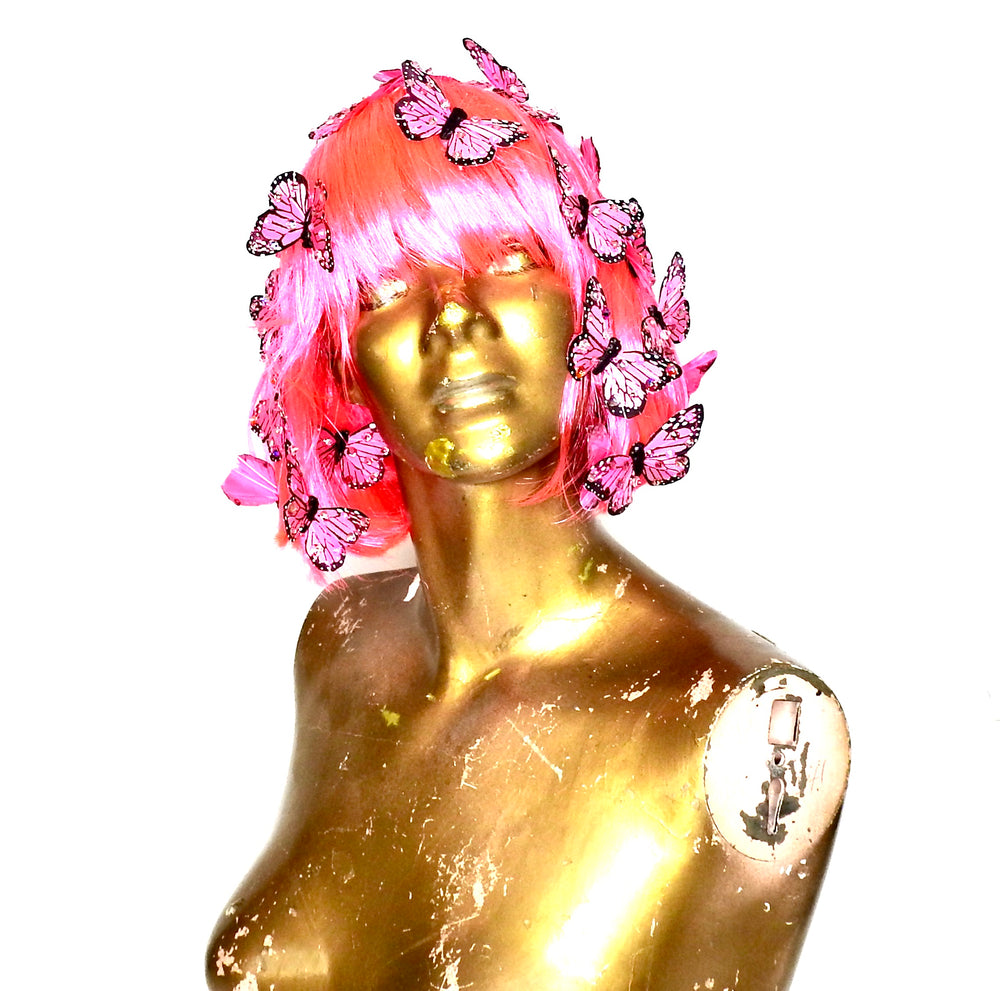 PINK BUTTERFLY WIG