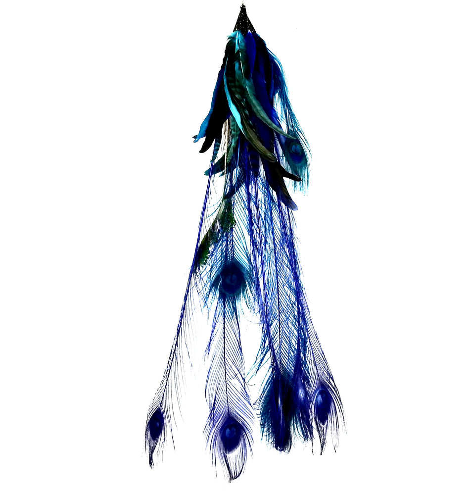 FEATHER BLUE  EARRING