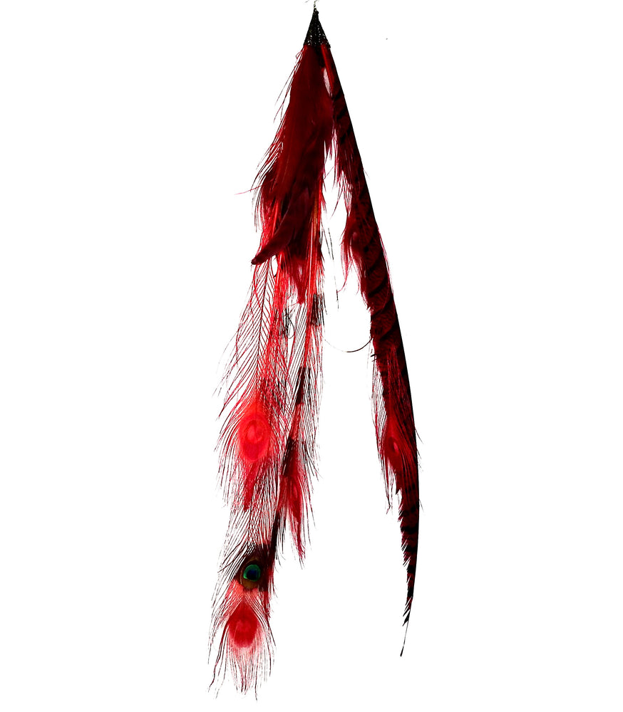 FEATHER RED EARRING