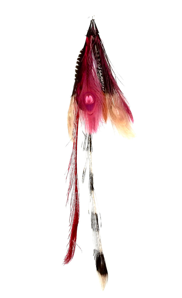 FEATHER PINK TIGER EARRING