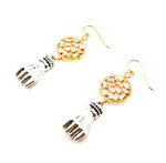 FISTS OF FURY GOLD & SILVER COIN EARRINGS