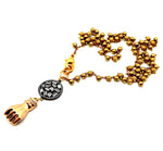 FISTS OF FURY BLACK & GOLD COIN NECKLACE