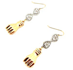 FISTS OF FURY SILVER & GOLD INFINITY EARRINGS