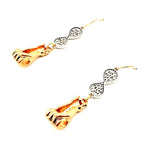 FISTS OF FURY SILVER & GOLD INFINITY EARRINGS