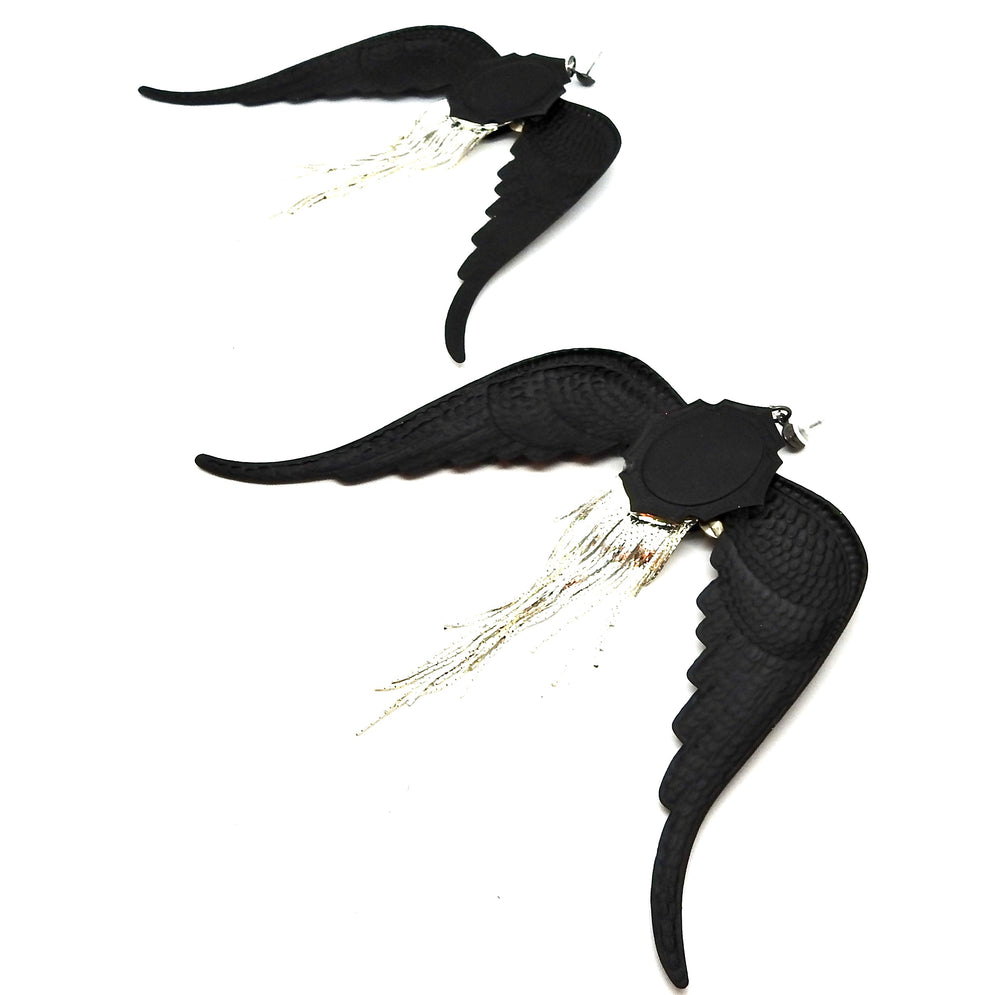 WESTRAY SHADOW PANTHER FRINGE EARRINGS