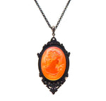 IMPERIAL GLASS FIREBIRD LADY CAMEO NECKLACE