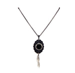 PONDEROSA LONGMIRE SMOKE CONCHO FEATHER NECKLACE