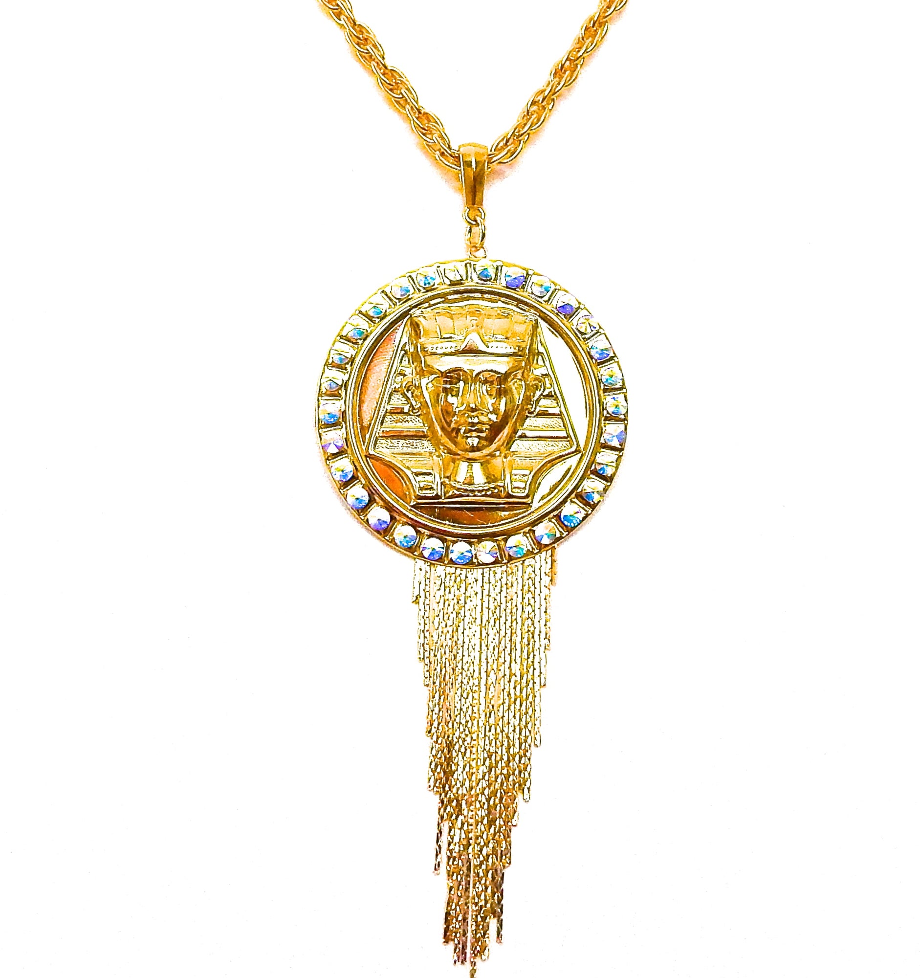 EGYPTIAN GOLD KING TUT OPAL FRINGE NECKLACE – GASOLINE GLAMOUR