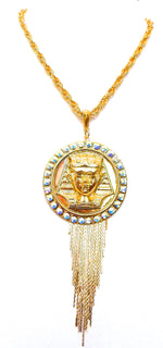 EGYPTIAN GOLD KING TUT OPAL FRINGE NECKLACE