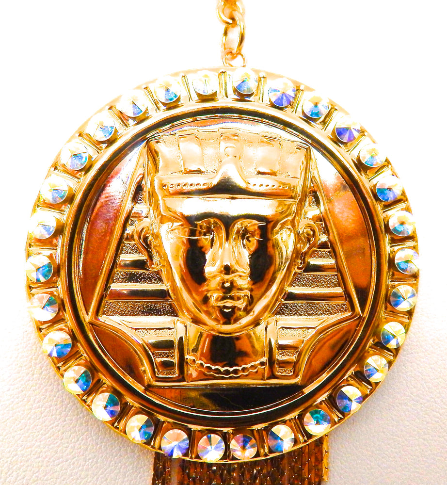 EGYPTIAN GOLD KING TUT OPAL FRINGE NECKLACE