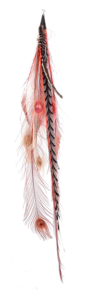 FEATHER PEACH TIGER EARRING