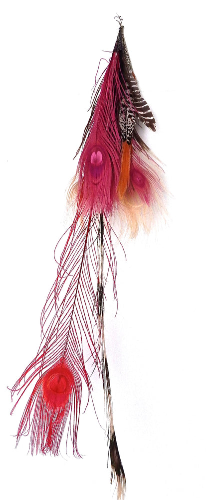 FEATHER PINK TIGER EARRING
