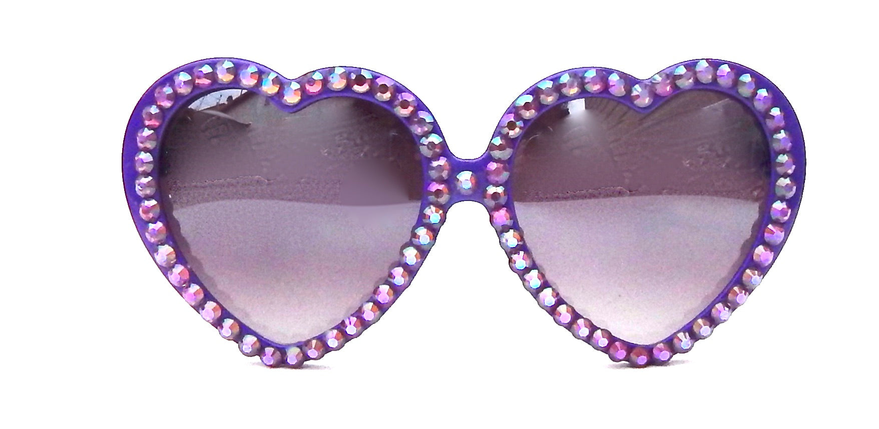 LOLITA PURPLE SMOKE RHINESTONE HEART SUNGLASSES – GASOLINE 