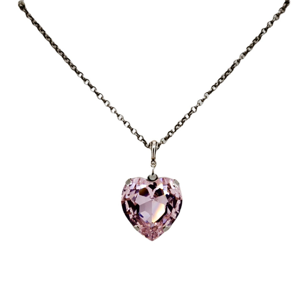 HEART THROB PINK WHISPER HEART NECKLACE