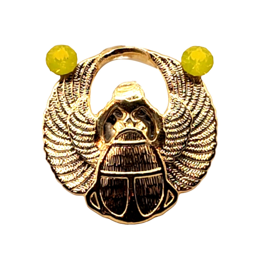 EGYPTIAN GOLD KHEPRI BEETLE RING