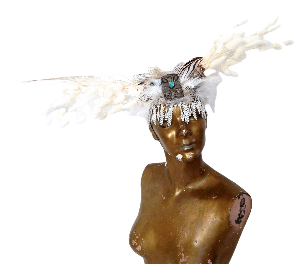 COYOTE FEATHERS HEADPIECE