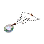 RARE FIND BIG SKY ROUND ROSE OPAL CHAIN NECKLACE