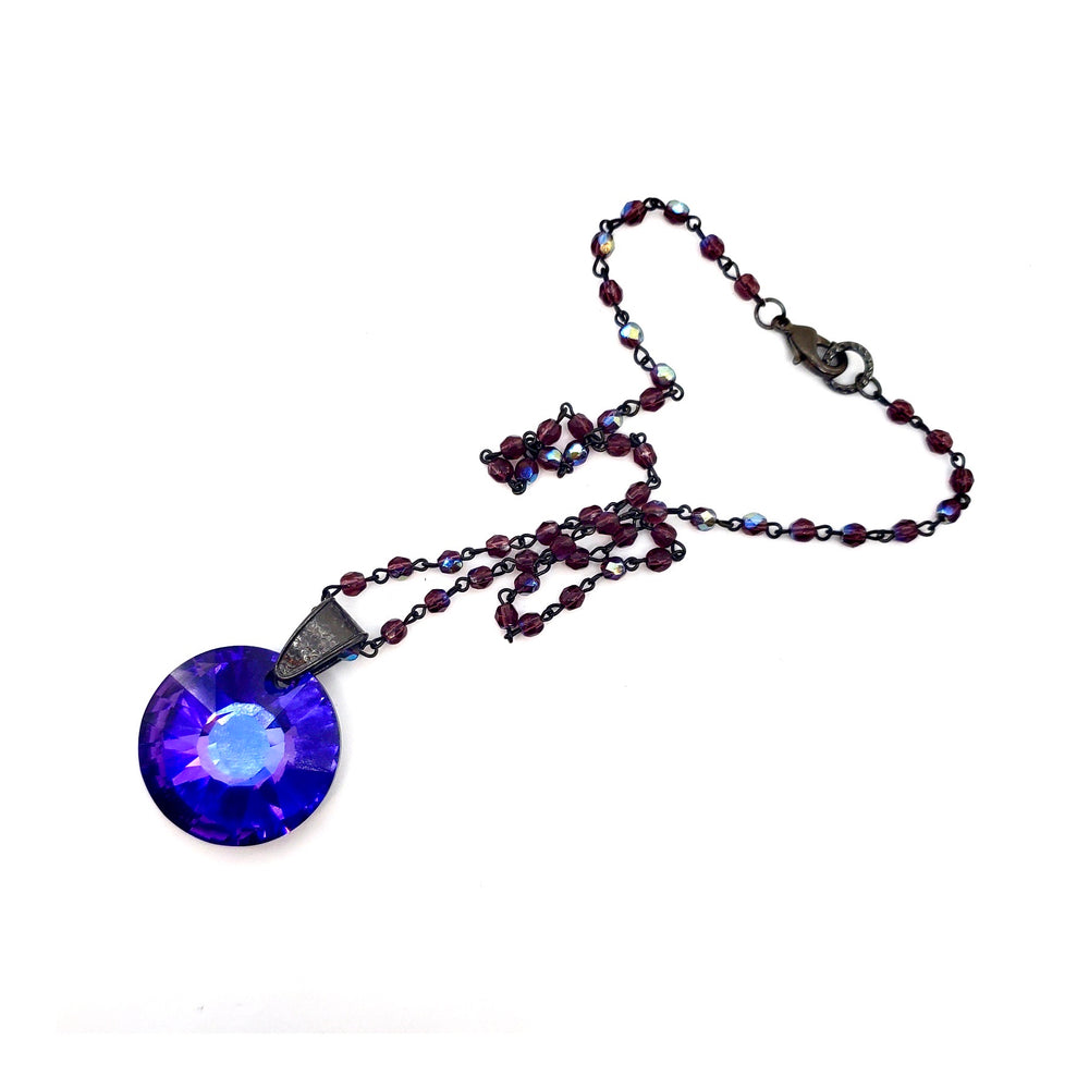 RARE FIND PIXIE ROUND AMETHYST OPAL CHAIN NECKLACE