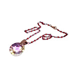 RARE FIND VIOLET ROUND SCARLET OPAL CHAIN NECKLACE