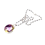 RARE FIND VIOLET ROUND PINK WHISPER OPAL CHAIN NECKLACE