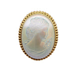 IMPERIAL GLASS OPAL LADY CAMEO RING