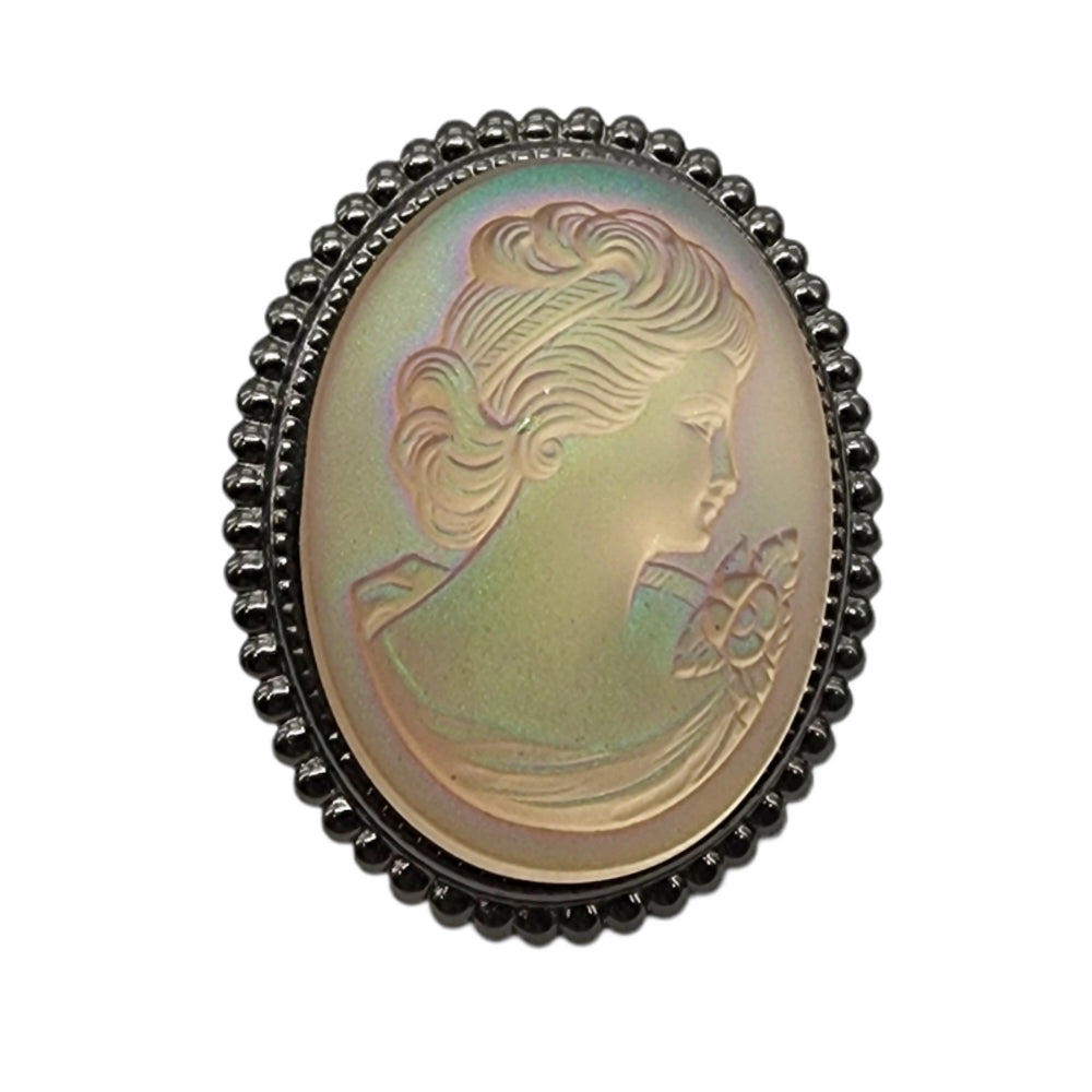 IMPERIAL SPANISH LAVENDER GLASS LADY CAMEO RING
