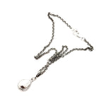 DARLING SPARKLE CHROME BEADED DROP NECKLACE