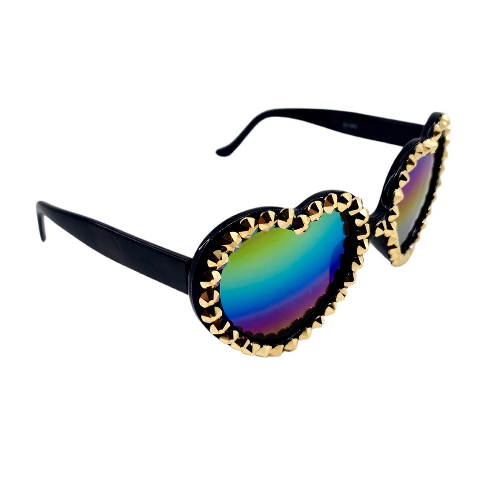 LOLITA GOLD DUST RHINESTONE HEART SUNGLASSES