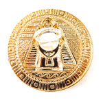 EGYPTIAN GOLD TUTANKHAMUN SUN DUST RHINESTONE MEDALLION RING